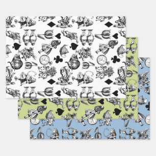 Classic Alice adventures in wonderland characters Wrapping Paper Sheet