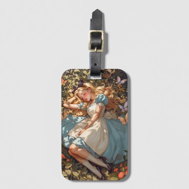 Classic Alice dreaming of Wonderland Luggage Tag (Front Vertical)