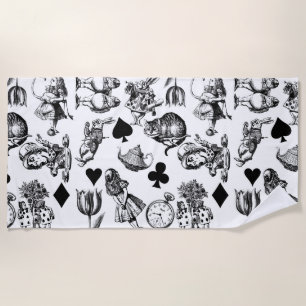 Classic Alice in Wonderland Characters: Original  Beach Towel