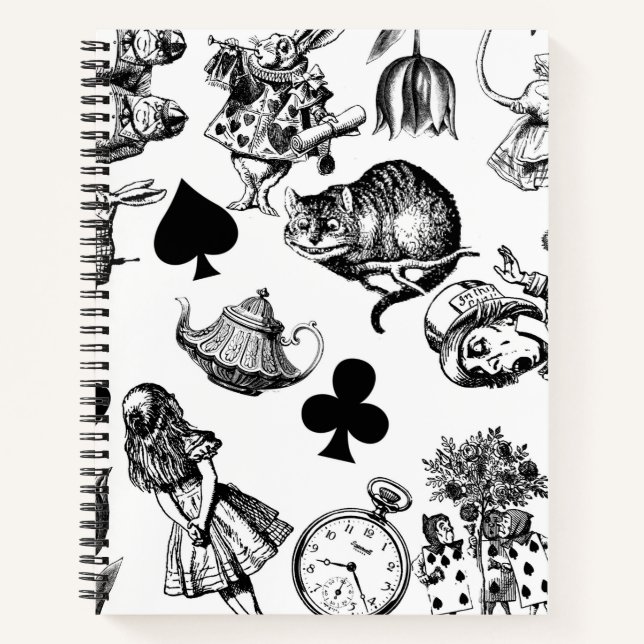  Classic Alice in Wonderland Characters: Original  Notebook (Front)