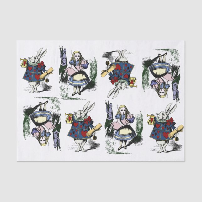 Classic Alice in Wonderland & White Rabbit Tissue Paper (Front)