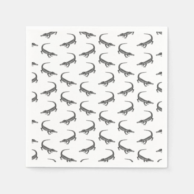Classic Alligator Print CUSTOM BACKGROUND COLOR Napkin (Front)