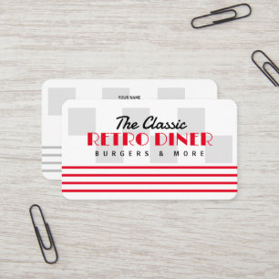 Classic American 50's diner restaurant retro style Business Card