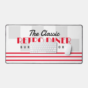Classic American 50's diner restaurant retro style Desk Mat