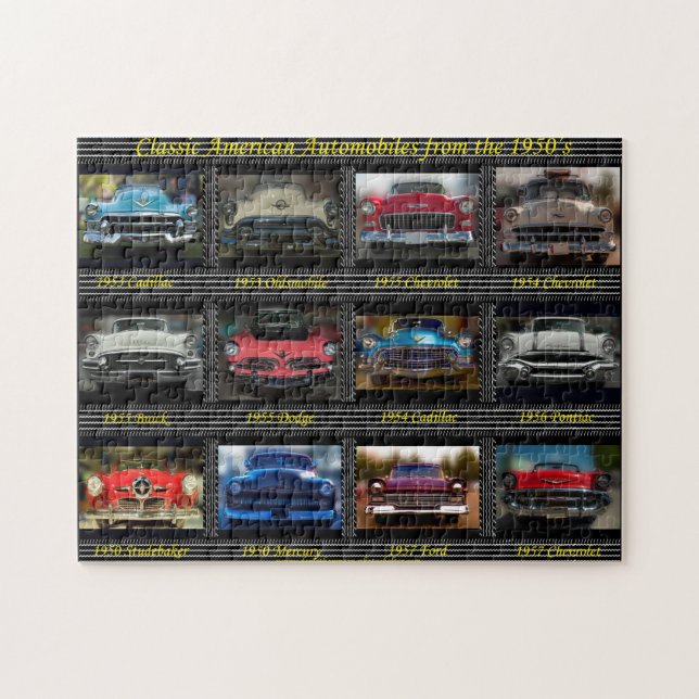 Classic American Automobiles from the 1950's. Jigsaw Puzzle (Horizontal)