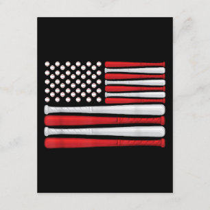 Classic American Baseball Flag - Vintage Baseball  Enclosure Card