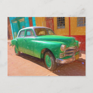 Classic American car in Havana, Cuba postcard