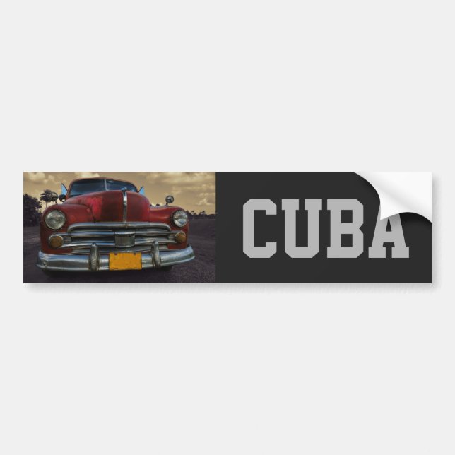 Classic American car in Vinales, Cuba Bumper Sticker (Front)