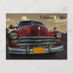 Classic American car in Vinales, Cuba Postcard