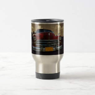Classic American car in Vinales, Cuba Travel Mug