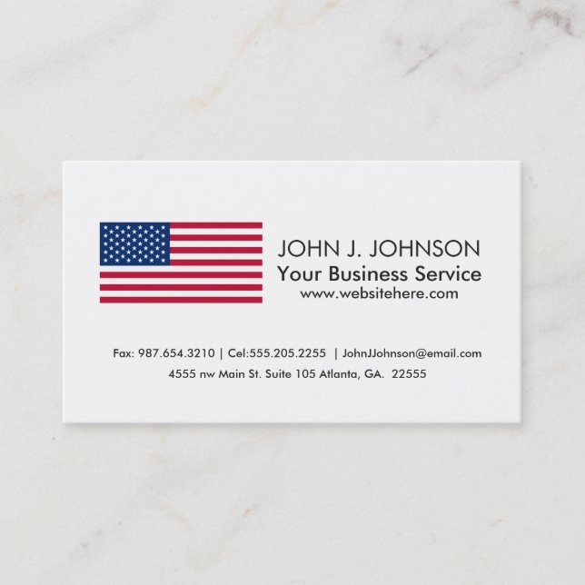 Classic American Flag Business Card (Front)