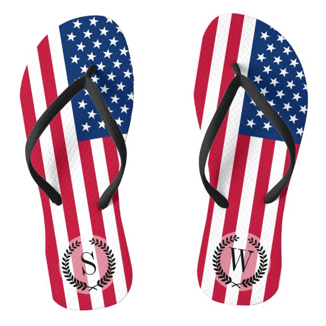 Classic American Flag Flip Flops (Footbed)