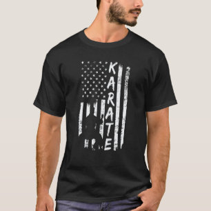 Classic American Flag Karate Fan Usa Karate Player T-Shirt