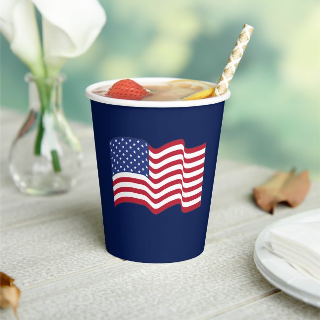 Classic American Flag Paper Cups  (Insitu)