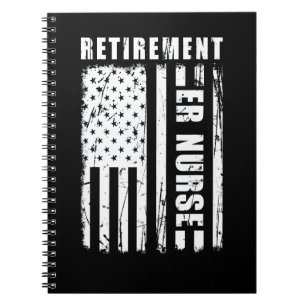 Classic American Flag Retirement Er Nurse Retired Notebook