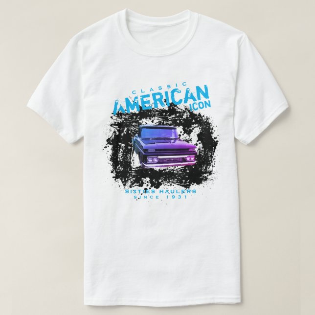 Classic American Icon Pick Up Sixties Haulers T-Shirt (Design Front)