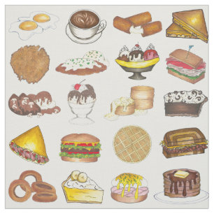 Classic American Lunch Counter Greasy Spoon Diner Fabric