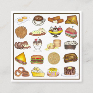 Classic American Lunch Counter Greasy Spoon Diner Square Business Card