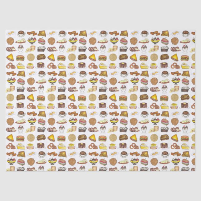 Classic American Lunch Counter Greasy Spoon Diner Tissue Paper (Front)