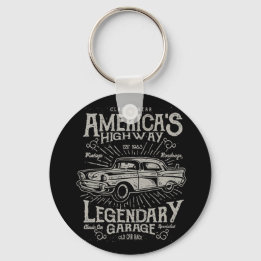 Classic American Muscle Car | Hotrod's Highway Key Ring
