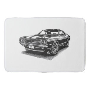 Classic American Muscle Car Retro Vintage 60s 70s Bath Mat