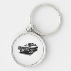 Classic American Muscle Car Retro Vintage 60s 70s Key Ring