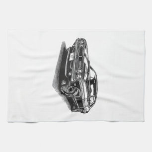 Classic American Muscle Car Retro Vintage 60s 70s  Tea Towel