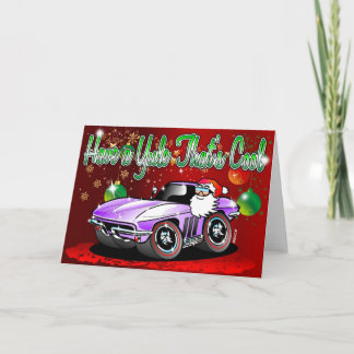 Classic American Muscle Car Santa Xmas Card