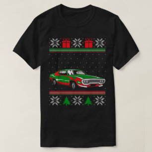 Classic American Muscle Cars Ugly Christmas Drag R T-Shirt