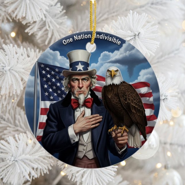 Classic American Patriotism  Ceramic Tree Decoration (Creator Uploaded)