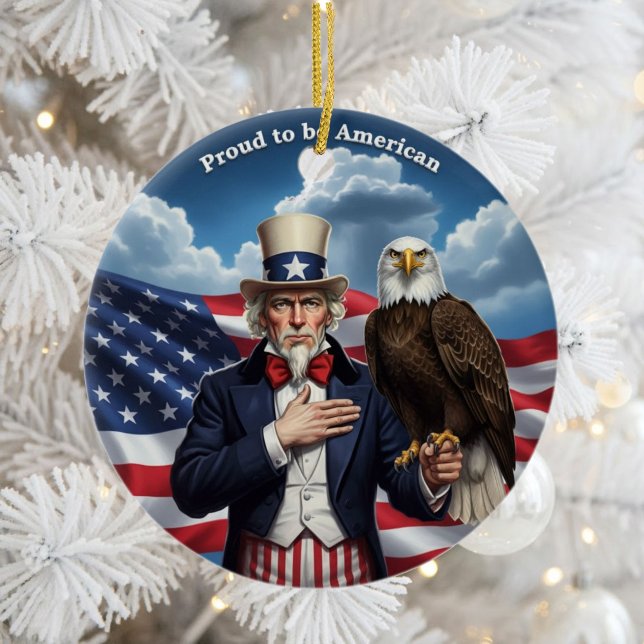 Classic American Patriotism  Ceramic Tree Decoration (Creator Uploaded)