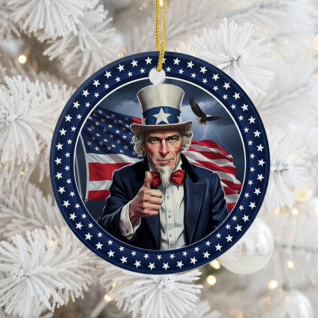 Classic American Patriotism  Ceramic Tree Decoration (Creator Uploaded)
