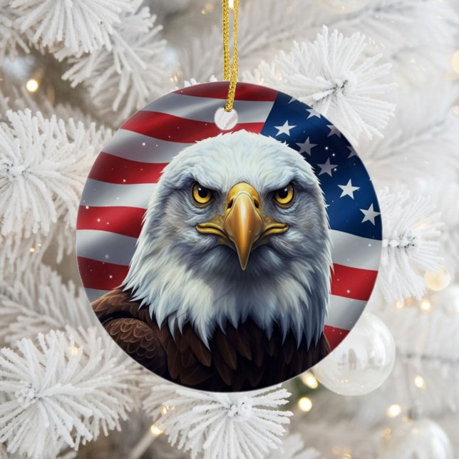 Classic American Patriotism  Ceramic Tree Decoration (Creator Uploaded)