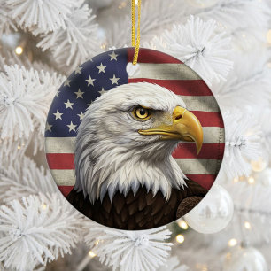 Classic American Patriotism Ceramic Tree Decoration