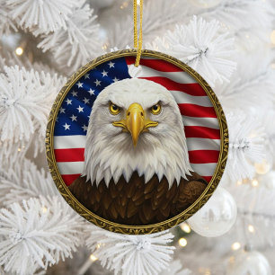 Classic American Patriotism Ceramic Tree Decoration