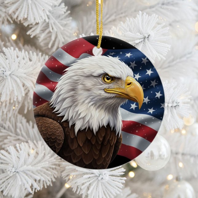 Classic American Patriotism  Ceramic Tree Decoration (Creator Uploaded)