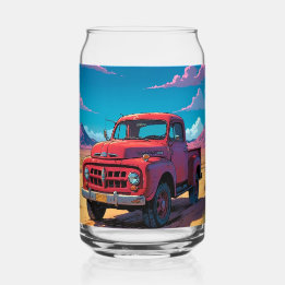 Classic American Pickup  Beer Can Can Glass
