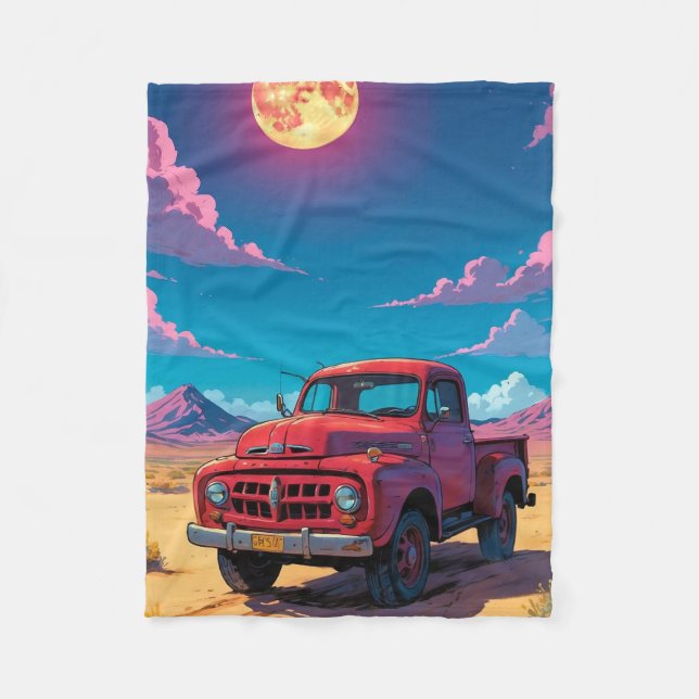 Classic American Pickup  Fleece Blanket (Front)