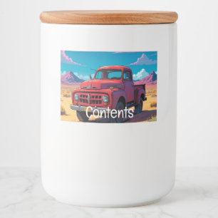 Classic American Pickup Truck  Food Label