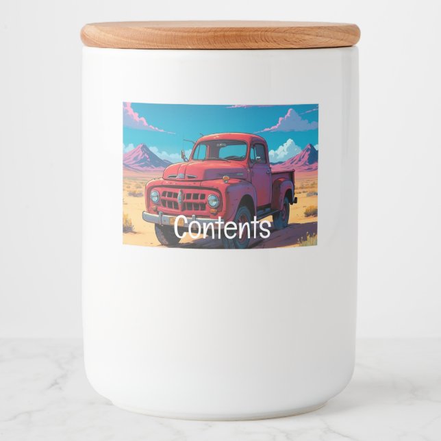 Classic American Pickup Truck  Food Label (Front)