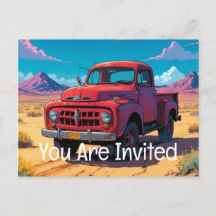 Classic American Pickup Truck  Invitation Postcard