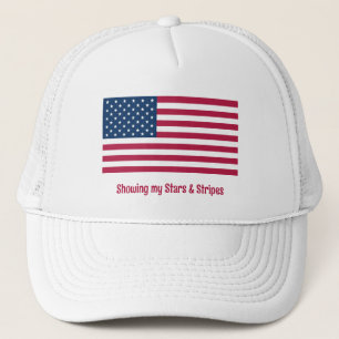Classic American Pride with Flag Name Saying Event Trucker Hat