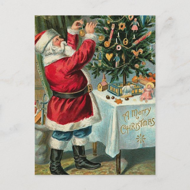 Classic American Santa Christmas Post Card (Front)