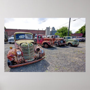 CLASSIC AMERICAN TRUCK LINEUP 2 POSTER