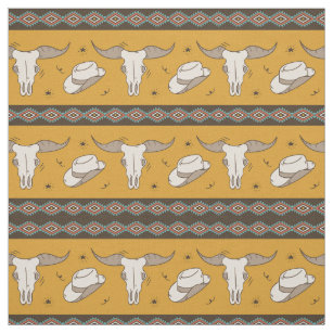 Classic American Western themed pattern  Fabric