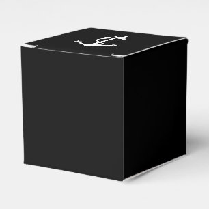 Classic Anchor Black and White Nautical Design Favour Box
