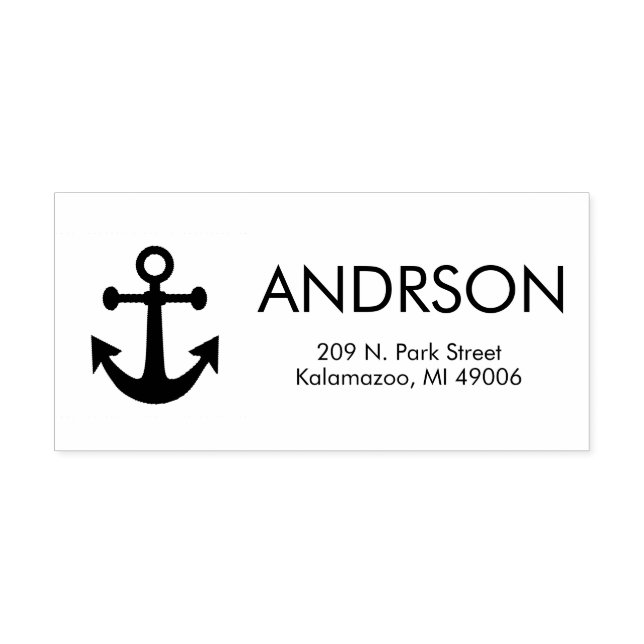 Classic Anchor Nautical Custom Self Inking Stamp (Design)