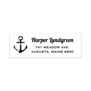 Classic Anchor Nautical Custom Self Inking Stamp