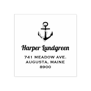 Classic Anchor Nautical Personalised Rubber Stamp