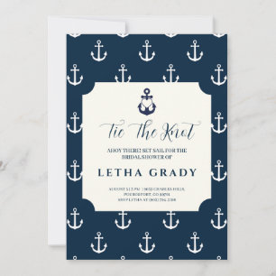 classic anchor nautical wedding shower invitations